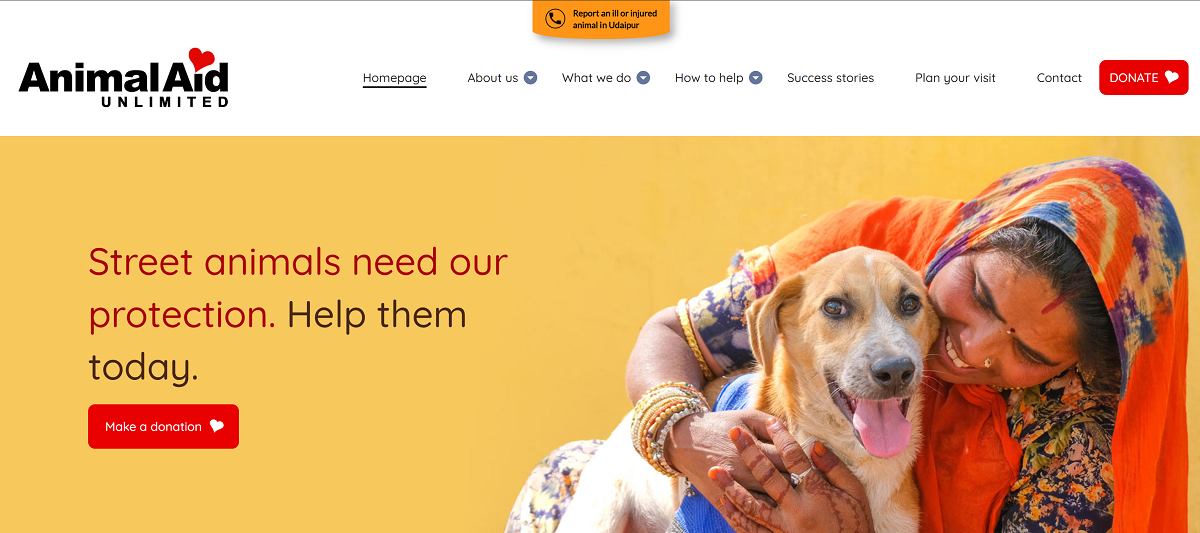Homepage - Help injured animals in Udaipur - Animal Aid Unlimited